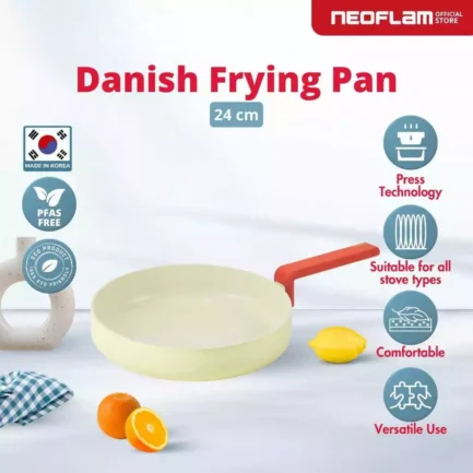 NEOFLAM DANISH Forged Frying Pan 24CM - Wajan Teflon Anti Lengket & Tahan Gores Ceramic Coating