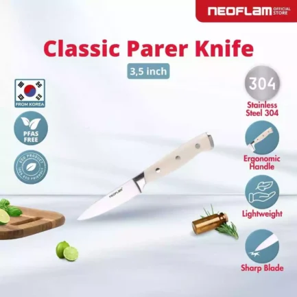 Neoflam Classic Paring Knife 3.5 Inch - Pisau Ukir Buah dan Sayur Stainless Steel