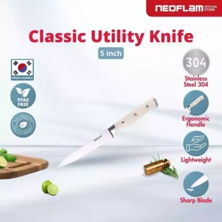 Neoflam Classic Utility Knife 5 Inch - Pisau Buah & Sayur Stainless Steel
