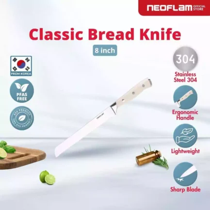 Neoflam Classic Bread Knife 8 Inch - Pisau Roti Serbaguna Tajam Stainless steel